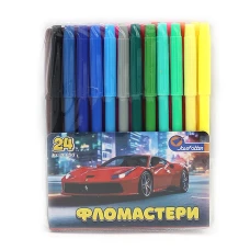 Фломастери "JO" 24 кол. /828-24G/ "Sportcar" ПВХ (1/12/96)