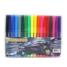 Фломастери "JO" 18 кол. /6816-18B/ з вент. колп. "Sportcar" в жорсткому ПВХ (1/12/144)