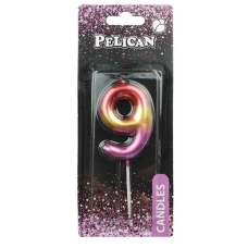 Свічка для торту "Pelican" /866069/ "9" РАЙДУЖНА 6см (1/12)