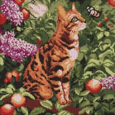 Алмазна мозаїка "Ідейка" /AMO20079/ "Бенгальський кіт" 40*40см