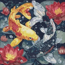 Алмазна мозаїка "Ідейка" /AMO20087/ "Життя кої" 40*40см