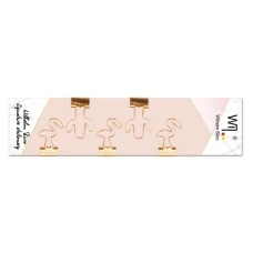 Набір  біндерів 19мм "WB" /WB210/ 5 шт на блістер, фігурн.  рожеве золото  (1/20)