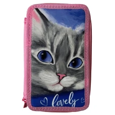 Пенал "CLASS" /24306C/ 2 отд., пустой, "Lovely Cat"