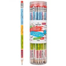Олівець пр."1В" /280678/ "Мовна скарбничка" з гумкою круглий 36шт/туба (36/540/2160)
