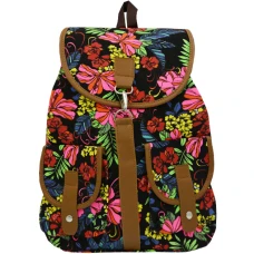 Рюкзак молодіжний "JO" /7590/ "Квітковий Візерунок" 38*30*13см, чорний (1/10)