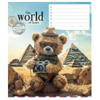 Зошит уч. "Школярик" 12арк.# /3443K/ "The World of Bears" ВД лак (нейт) (30/300)