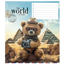 Тетрадь уч. "Школярик" 12л.# /3443K/ "The World of Bears" ИД лак (нейт) (30/300)