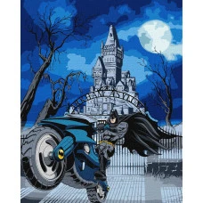 Картина за номерами "Ідейка" /KHO8709/ "Batman: Batcycle з фарбами металік extra" 40*50см
