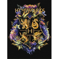 Картина за номерами "Ідейка" /KHO5209/ "Harry Potter: Герб Гоґвортсу з фарбами металік" 30*40см