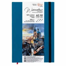Скетчбук для АКВАРЕЛІ A5/32арк. "ROSA Gallery" /169153008/4823098508397/ 250 г/м2, білий папір