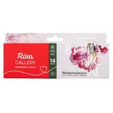 Акварель "ROSA Gallery" /340202/ 14цв.*2,5мл, кювета, Индиго металл.пенал (M) BOTANICAL Акварель "ROSA Gallery" /340202/ 14цв.*2,5мл, кювета, Индиго металл.пенал (M) BOTANICAL