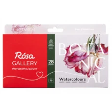 Акварель "ROSA Gallery" /340328/ 28цв.*2,5мл, кювета, Индиго металл.пенал (L) BOTANICAL Акварель "ROSA Gallery" /340328/ 28цв.*2,5мл, кювета, Индиго металл.пенал (L) BOTANICAL