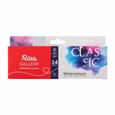 Акварель "ROSA Gallery" /340014/ 14цв.*2,5мл, кювета, Индиго металл.пенал (M) CLASSIC Акварель "ROSA Gallery" /340014/ 14цв.*2,5мл, кювета, Индиго металл.пенал (M) CLASSIC