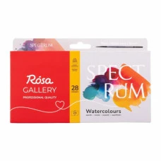 Акварель "ROSA Gallery" /3403425/ 28цв.*2,5мл, кювета, +кисть, Индиго металл.пенал (L) SPECTRUM Акварель "ROSA Gallery" /3403425/ 28цв.*2,5мл, кювета, +кисть, Индиго металл.пенал (L) SPECTRUM