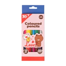 Олівці кольорові "Yes" 24 кол./12 шт /290746/ "Line Friends. Choco love" (1/12/240)
