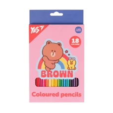 Олівці кольорові "Yes" 18 кол. /290734/ "Line Friends. Choco and Sally"  (1/8/160)