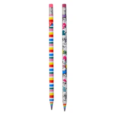 Олівець пр."Yes"/280550/ ECO "Happy colours" паперов з гумкою , 24шт./туба, 2 диз. (24/240)