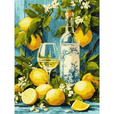 Картина за номерами "Ідейка" /KHO5769/ "Біле вино та лимони" 30*40см