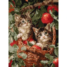 Картина за номерами "Ідейка" /KHO6949/ "Коти у кошику" 30*40см Картина за номерами "Ідейка" /KHO6949/ "Коти у кошику" 30*40см