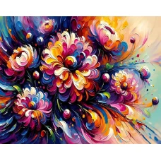 Алмазная мозаика "Go to art" /187095/ "Феерические георгины" 40*50 см