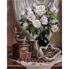 Алмазная мозаика "Go to art" /178960/ "Натюрморт с кофе" 30*40см на подрамнике