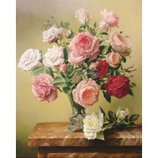 Алмазная мозаика "Go to art" /178961/ "Нежные розы" 30*40см на подрамнике