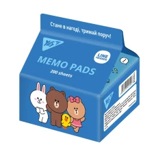 Папір для нотаток "Yes" /170318/ Tetra Pak "Line Friends" 7*7,5см, 200 арк. (1/6/48)