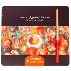 Олівці кольорові "Marco FineArt" 24 кол. /FineArt-24TN/ Renoir, кедр, металевий пенал (6/36)