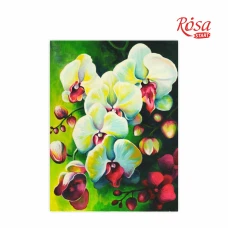Картина на картоні з контуром "ROSA START" 30*40 Натюрморт №18 "Білі орхідеї" /546/ БЕЗ ФАРБ