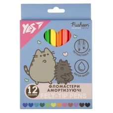 Фломастери "YES" 12 кол. /650581/ "Pusheen", амортизуючі (1/12/144)