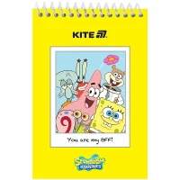 Блокнот А6/48л. "Kite" /SB25-196/ пласт. спираль SpongeBob SquarePants (1/20)