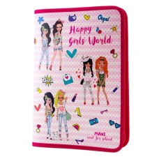 Папка на блискавці A4 "MAXI" /MX32022/ "Happy girls world" (1/30)