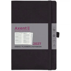Щотижневик "Axent" 2027 /8509-27-01-A/ Partner Soft Skin, 125*195, чорний (1/12)
