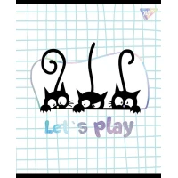 Зошит уч. "YES" 18арк.# /765189/ "Playful kitties" софт-тач+фольга срібло голограф. (10/200)