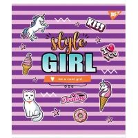 Зошит уч. "YES" 24арк.# /764304/ "STYLE GIRL" мат. ВДЛ+софт-тач+глітер (10/160)