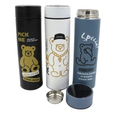 Пляшка-термос для води "JO" /BWW107/ "Bear" 500ml, подвійна стінка, LED, мікс