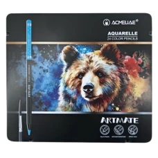 Олівці кольорові "Acmeliae" 24 кол. /ART-AQ24/ акварельні, метал.коробка (1/6/60)