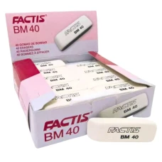 Гумка "FACTIS" /BM40/ прямокутна біла з фаскою 5,3*1,9*0,7см (40/1000)