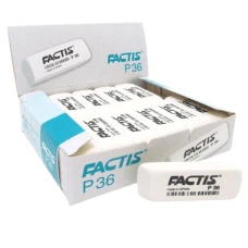 Гумка "FACTIS" /P36/ прямокутна біла з фаскою  5,5*1,9*0,9см (36/900)