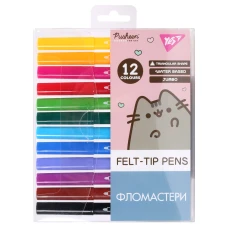 Фломастери "YES" 12 кол. /650589/ Jumbo "Pusheen" (1/12/72)