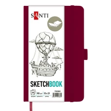 Скетчбук 13х21см/80арк. "SANTI" /743363/ для графіки, тв.обкл. PU, 110г/м2, сливовий (1/10/40)
