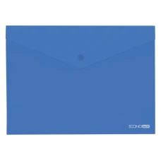 Папка-конверт на кнопці В5 "ECONOMIX" /E31302-02/ 180 мкм, фактура "глянець", синя (12/180)