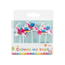 Набір свічок для торту "Maxi" /MX629219/ "Unicorn Єдиноріг" 5 шт (1/24)
