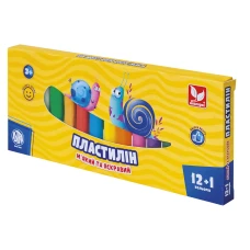 Пластилін восковий "Школярик" 12 кол.+1 кол. Золотий, круглий /303115007-UA/ 156 г (1/24)