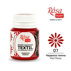 АКРИЛ для тканин "ROSA" /407/ Червоний темний, 20 мл (1/140)