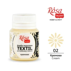АКРИЛ для тканин "ROSA" /402/ Кремовий, 20 мл (1/140)