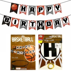 Гірлянда-розтяжка "WB" /10259(FB-J168)/ HAPPY BIRTHDAY баскетбол 19*15,5см