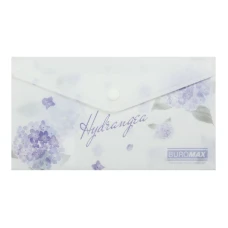 Папка-конверт на кнопці  DL(110*220мм) "BuroMAX" /BM.3853-30/ матов.пластик, ARABESKI, світло-синій (12/360)