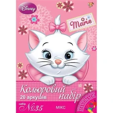 Папір кольоровий А4/20арк "1В" /950544/ МІКС, 15кол.МЕЛ.+5кол.НЕОНсамокл, 80+170г/м2  (1/100)