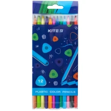 Олівці кольорові "Kite" 12 кол. /K24-049-3/ Kite Triangle, тригранні, пластикові (1/12/192)